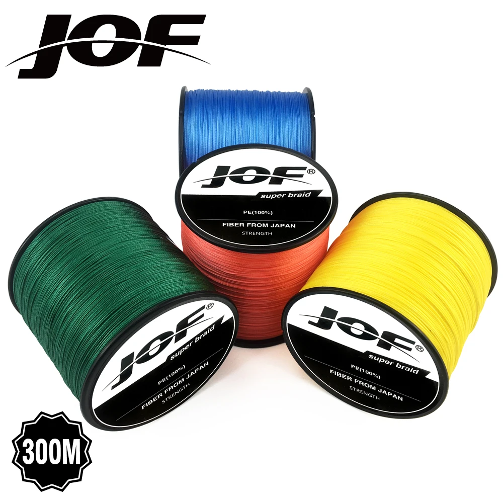 Новая плетеная многонитевая рыболовная леска JOF 300 м 22LB 78LB PE суперпрочная