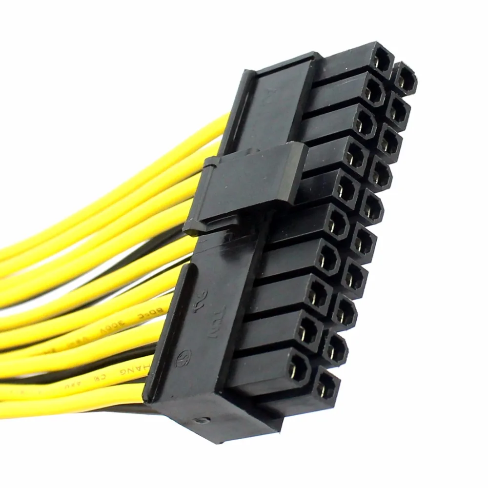 20cm 24Pin Power Supply Cable 20+4Pin Motherboard Adapter Extension Cables Cord Extended Line 18AWG for BTC RIG Miner Mining