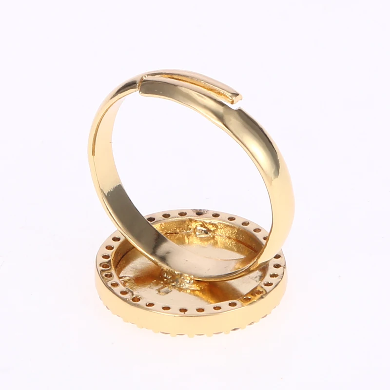 Duoying 15 мм монограмма A-Z буквы кольца традиционное Золотое кольцо для монет кубический циркон на заказ начальное имя персональные кольца для Etsy