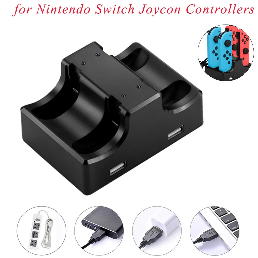 

New LED Charging Dock Station Charger Cradle For Nintendo Switch Joy-Con Controllers 4 In 1 Charging Stand For Nintend Switch NS