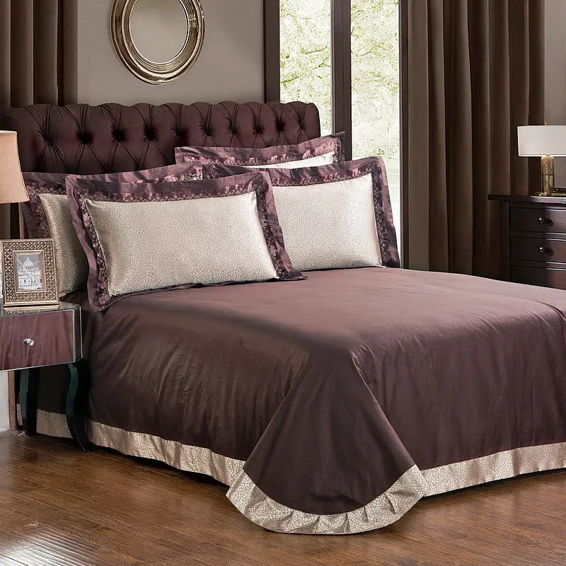 Waliicorners Gold Silver Beige Luxury Silk Jacquard Bedding set Queen King size Duvet cover set Embroidery Bed sheet Linen set Pillowcases 72 IMG_2522