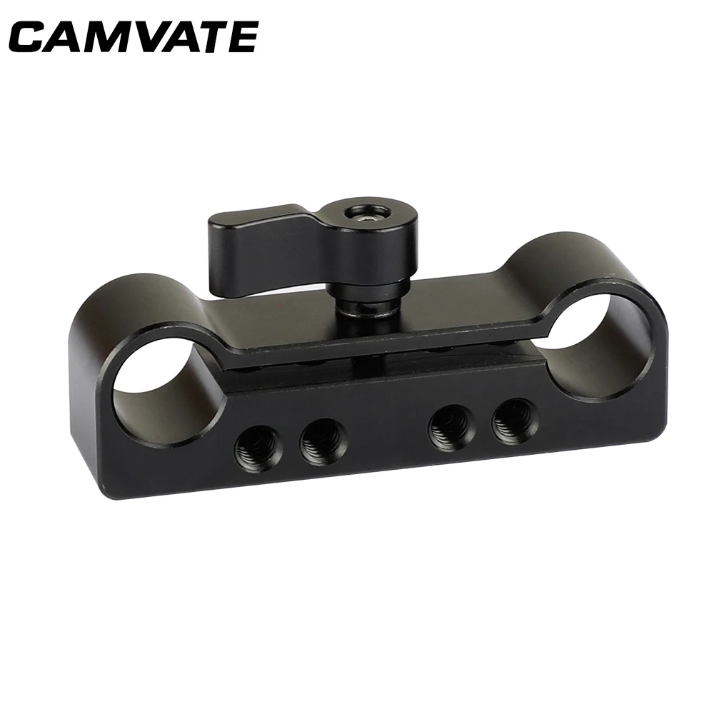

CAMVATE 15mm Dual Rod Clamp Adapter With 1/4"-20 & M4 Threads C2099