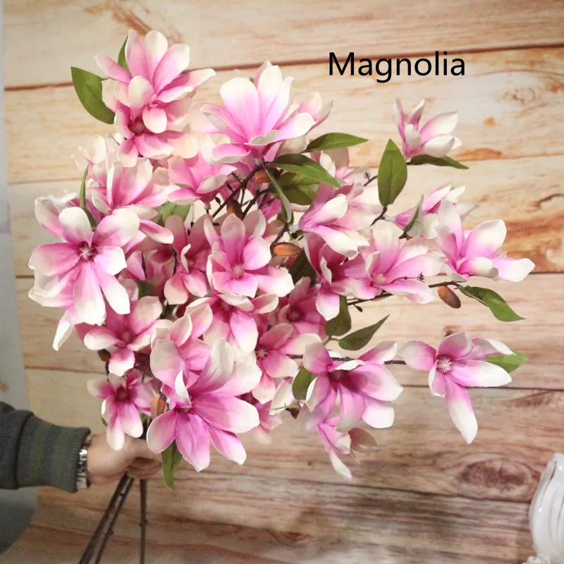 Magnolia artificial flower fake flower leaves wedding bouquet party
