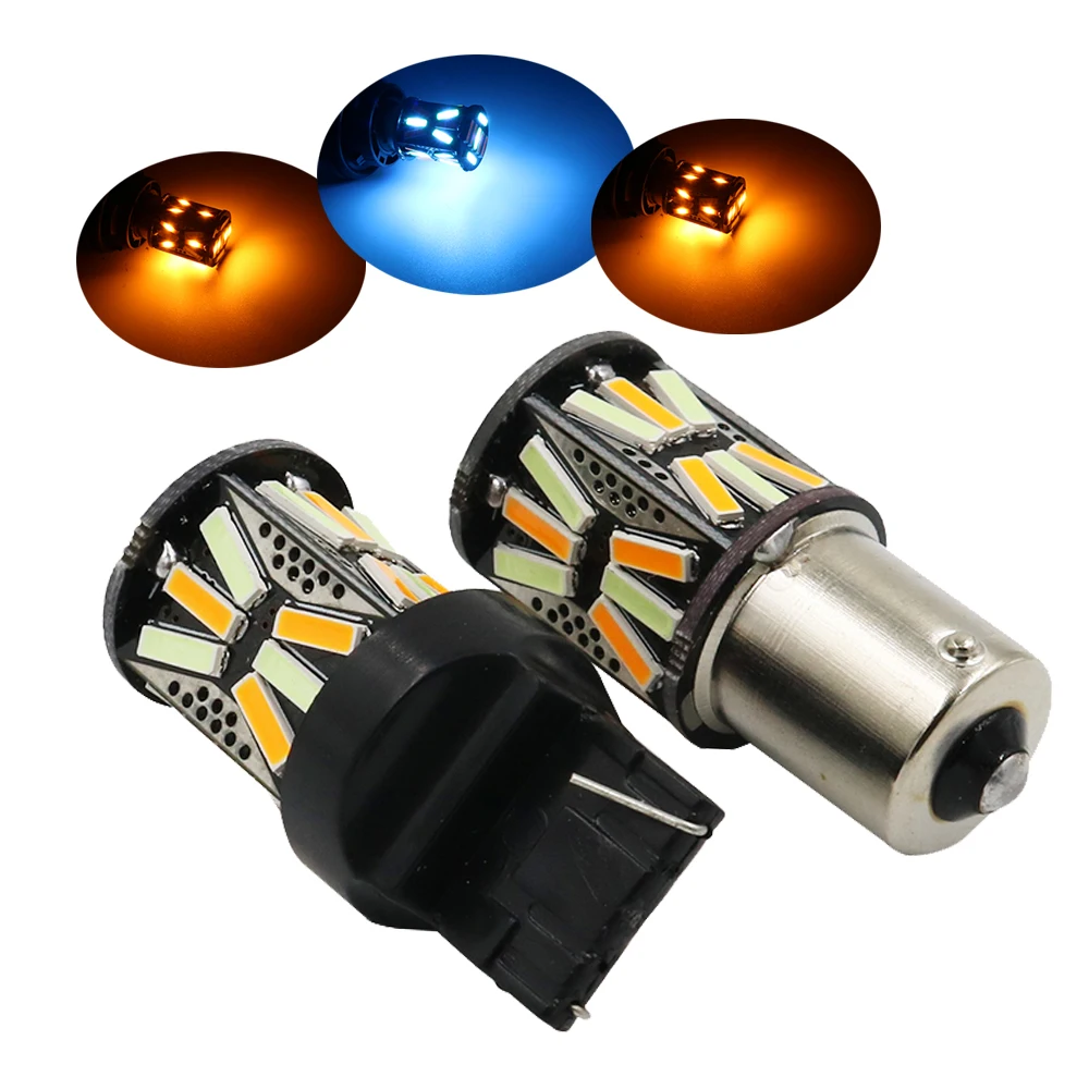 YSY 2 шт. Super brigh BAU15S 1156 7440 31SMD 7020 светодиодный Ледяной Синий/янтарный сигнал поворота