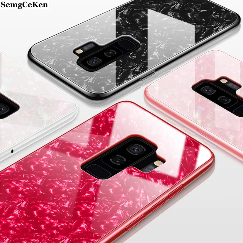 

SemgCeKen Bling glass marble case for Samsung Galaxy s8 s9 s10 plus lite s8plus s9plus luxury original shell phone back cover