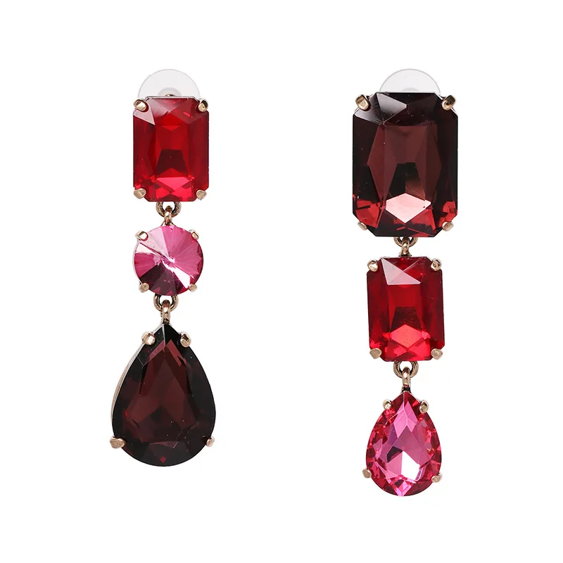 

Irregular Gorgeous Glass Crystal Dangle Earrings For Women Accessories Fashion Trendy Statement Earrings Jewelry High Quality