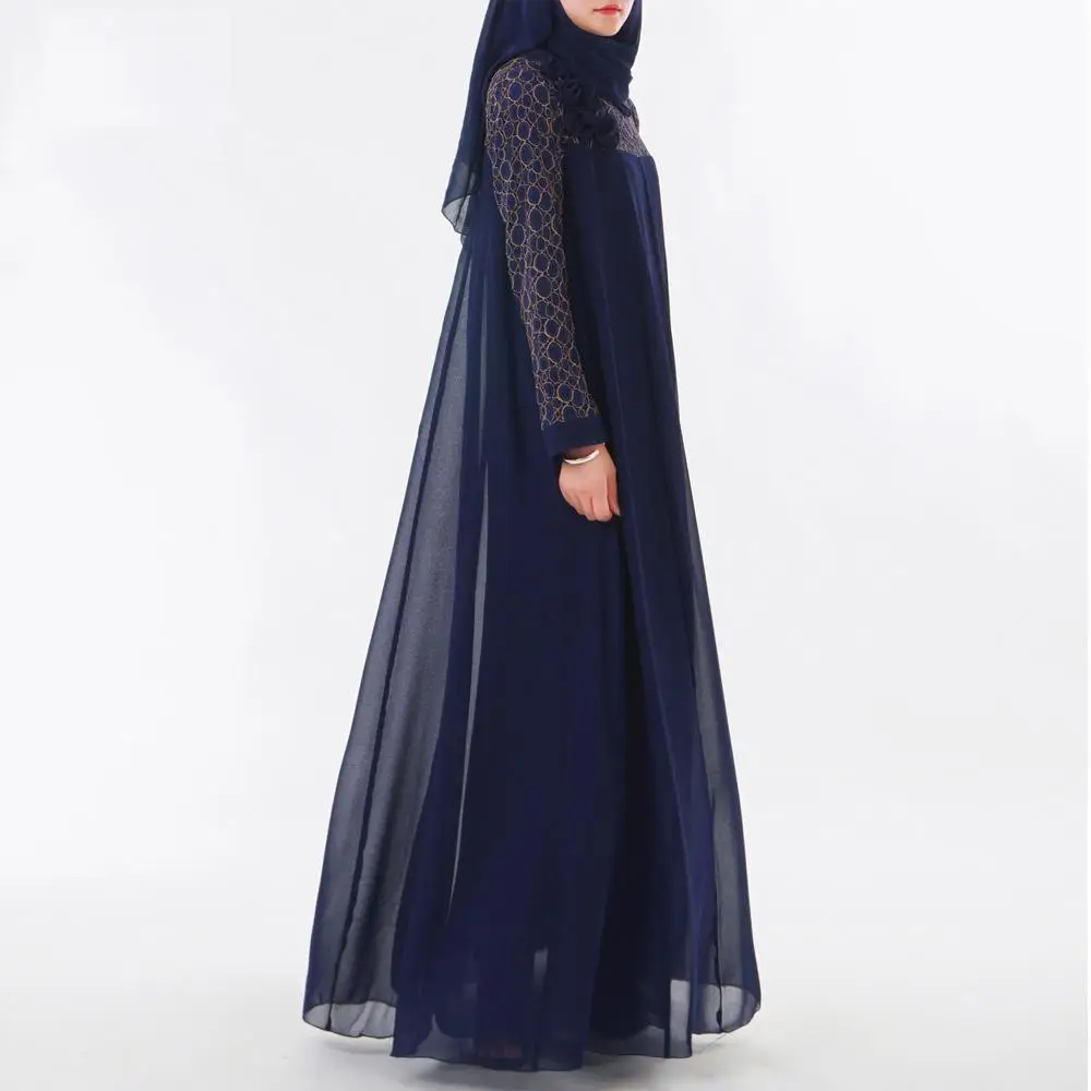 Модные мусульманское платье-Абая исламской Костюмы для Для женщин Малайзии джилбаба Djellaba халат мусульманин турецкий Baju кимоно кафтан