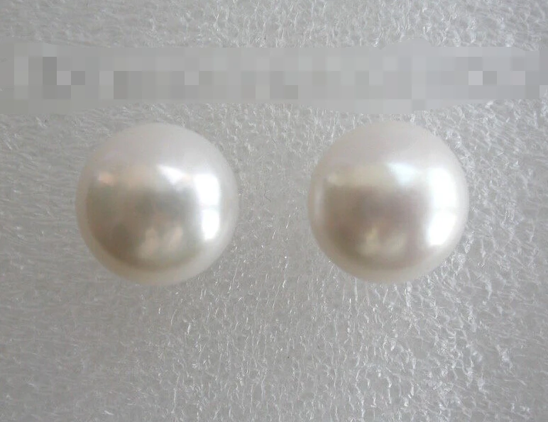 

hot sell new - 1179 round white freshwater cultured pearl earrings