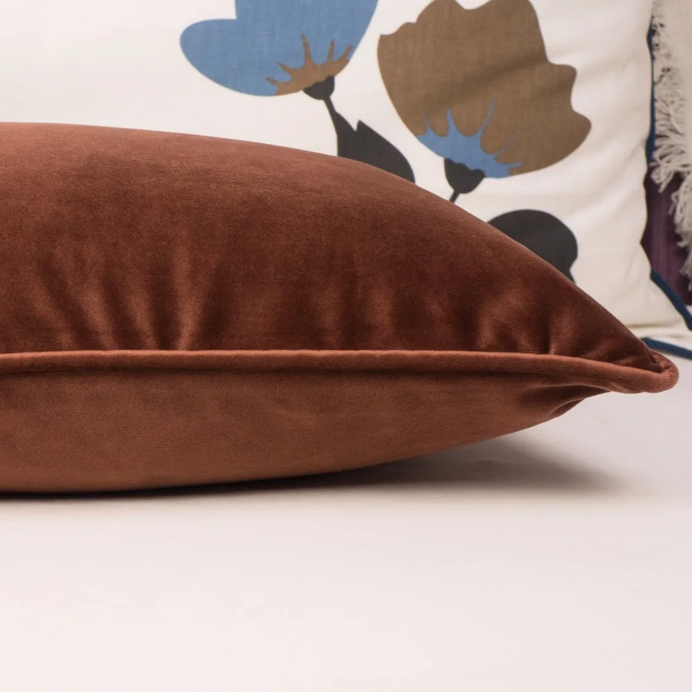 Трубопровод дизайн бархатная наволочка коричневый мягкий стул для подушек/дивана наволочка без набивки домашний декоративный без набивки