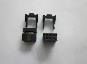 

100PCS/LOT FC-6P 2x3P 2.54mm IDC Socket With Strain Relief , ISP / JTAG Plug Conector