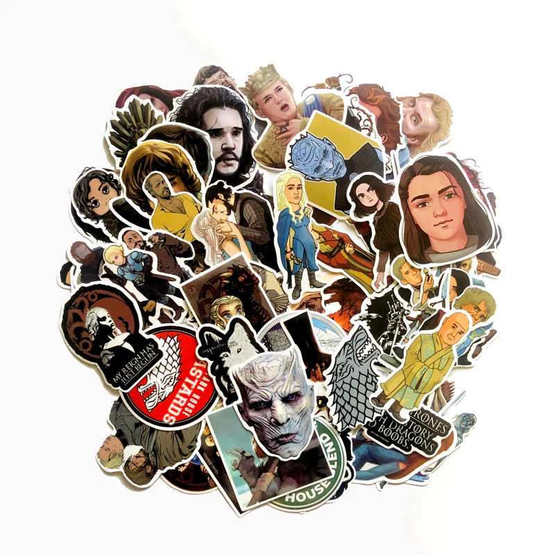

61pcs Cartoon Stickers Game Of Thrones Stickers War TV Series For Luggage Car Laptop Notebook Decal Fridge Skateboard Sticker F2