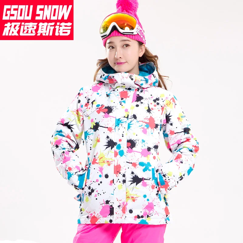 Gsou الثلوج الملونة بدلة تزلج الإناث على الجليد سترة فيستي تزلج فام الشتاء سترة المرأة سترة تزلج تزلج الدافئة esqui Gsou الثلوج الملونة بدلة تزلج الإناث على الجليد سترة فيستي تزلج فام الشتاء سترة المرأة سترة تزلج تزلج الدافئة esqui