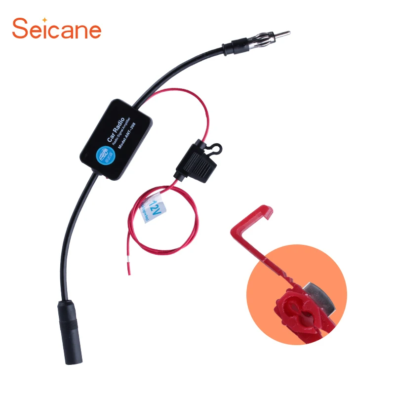 

Seicane CAR FM Antenna for 2015 Universal Magnetic Cycles AMP Amplifier Booster Anti-interference 88-108Mhz 12V Black Color