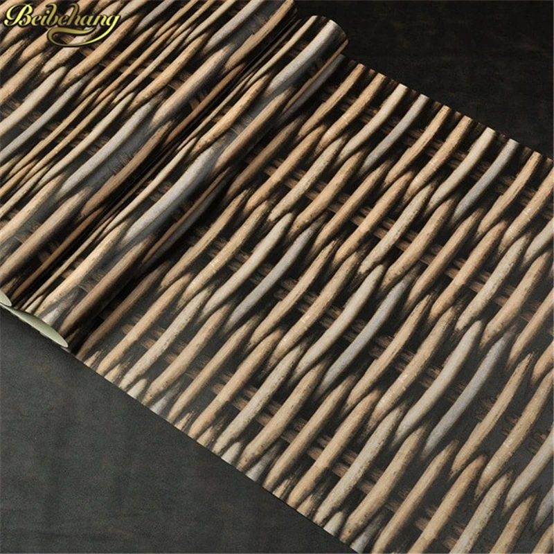 

beibehang Southeast Asian rattan Modern Simple Home Decor 3D Flocking Branch Wallpaper Roll Living Room mural wall paper