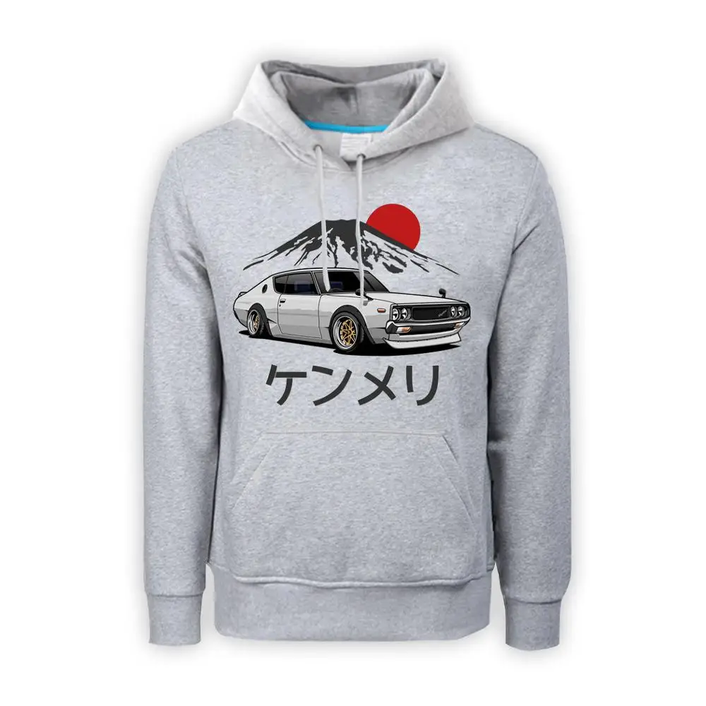 Nissan Skyline GT-R weatshirt Мужской пуловер gtr толстовка с капюшоном куртки Толстовка в винтажном стиле Одежда автомобиль стильные толстовки мальчиков с капюшоном - Цвет: Серый