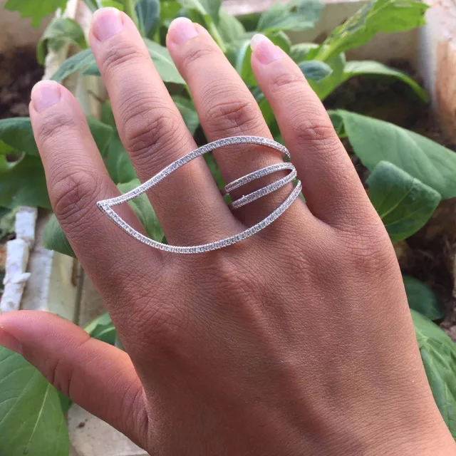 AAA cz pave setting novel exaggerated design leaf shaped hollow big rings for wo AAA cz pave setting novel exaggerated design leaf shaped hollow big rings for wo