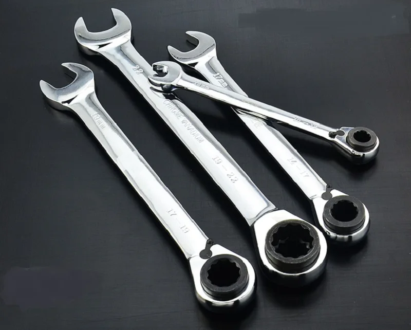 NEW 1Pcs 72T 10 8*10 CRV Ratchet Wrench open plum stay pull Car Spanner