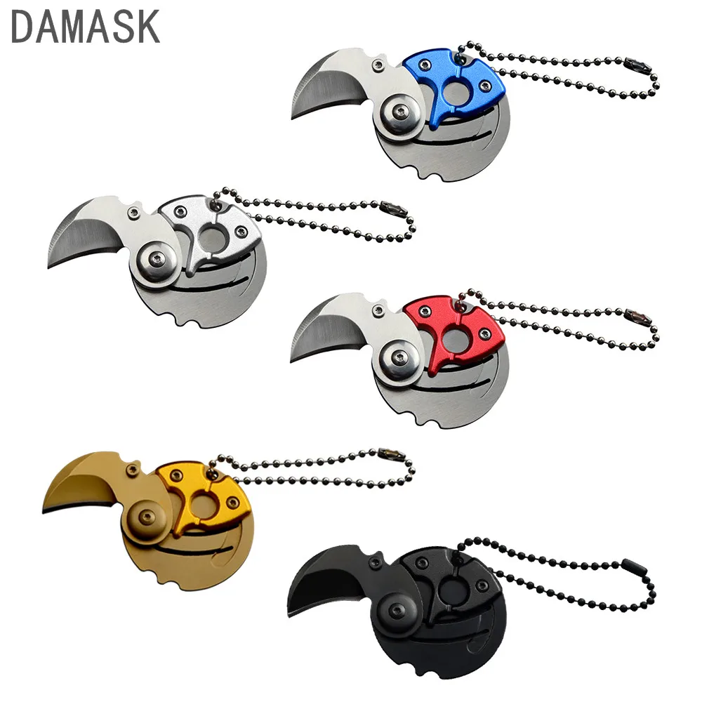 DAMASK Portable Coin Knife EDC Mini Folding Pocket Knife Hanging