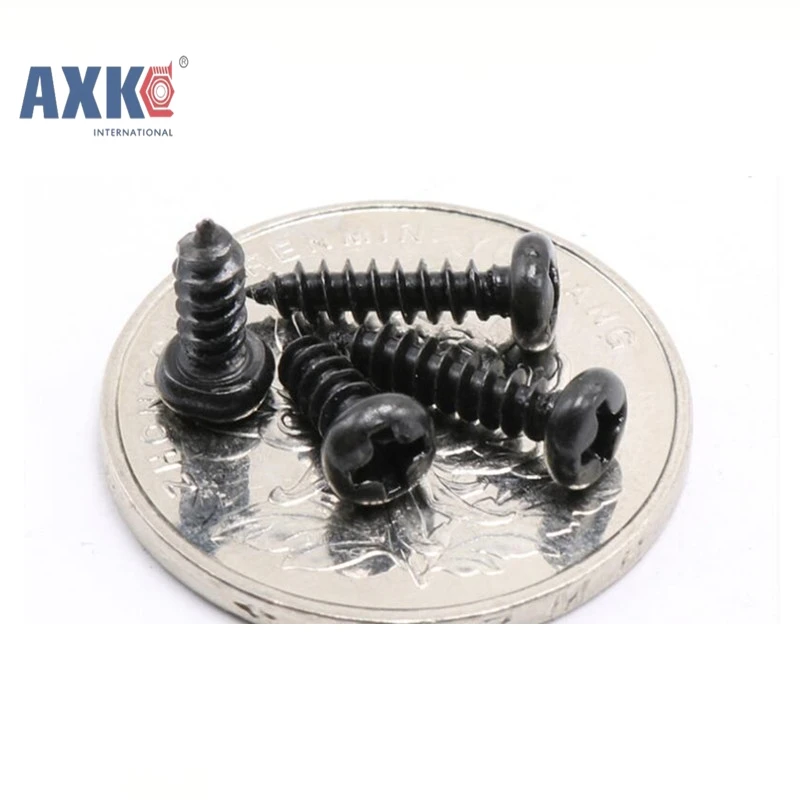 1000Pcs M1.0 M1.2 PA Phillips Head Micro Screws Pan Head Self tapping