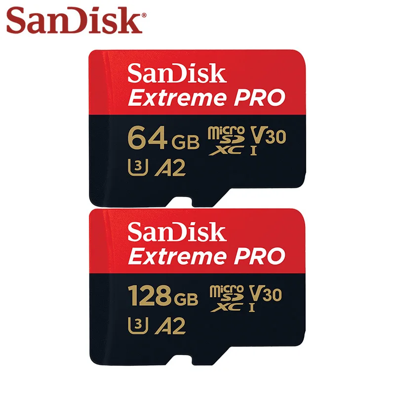 SanDisk Extreme PRO Micro SD карта скорость чтения 170 МБ/с./с 128 Гб 64 Гб U3 V30 A2 карта памяти SDXC флэш-карта TF карта 4K UHD