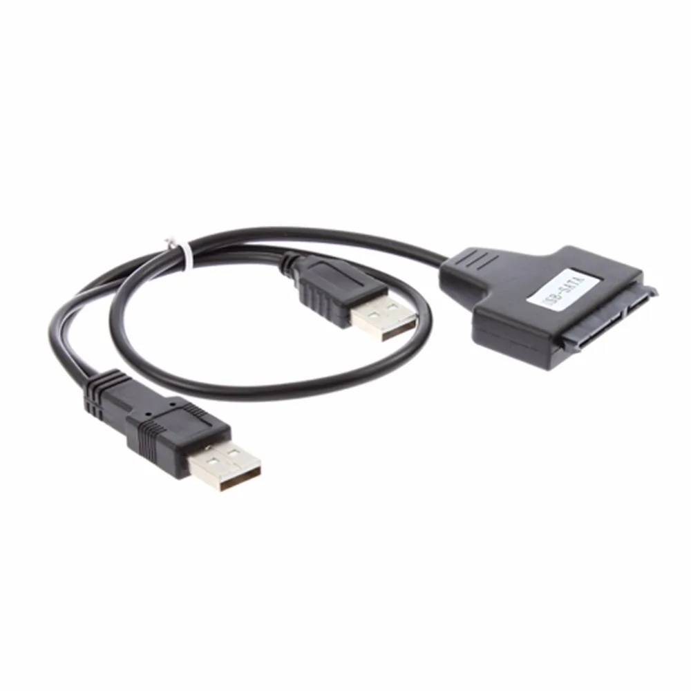 

Black Light Pin Adapter Cable USB 2.0 to SATA 7+15 Pin 22 For 2.5" HDD Hard Disk Drive With USB Power Cable Store Wholesale