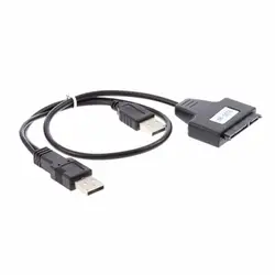 Черный свет штыревой адаптер USB 2,0 на SATA 7 + 15 Pin 22 для 2,5 "HDD жесткий диск с USB кабель питания магазин оптовая продажа