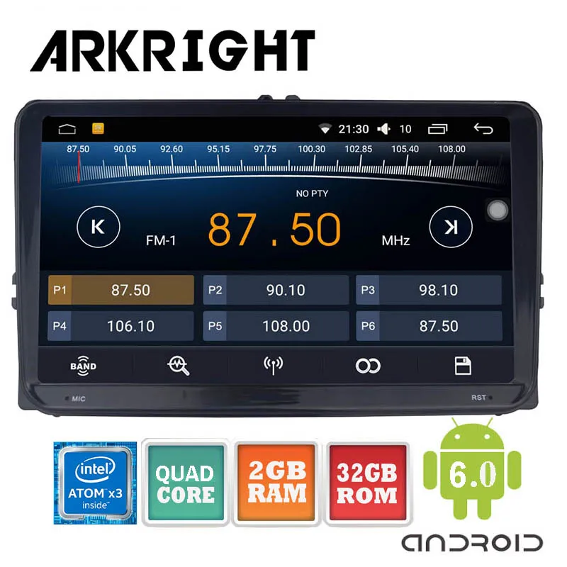 ARKRIGHT 9 дюймов 2 Din головное устройство для VW Android 6 0 Автомобильный аудио стерео GPS