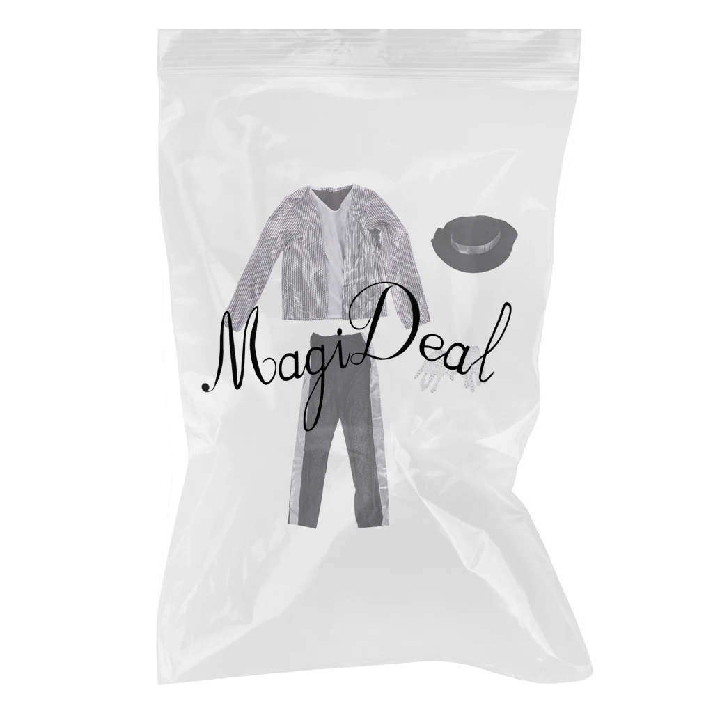 prettyia Fashionable Boys Kids Michael Jackson Costumes Performance Carnival for Halloween Cosplay Party Fancy Dress