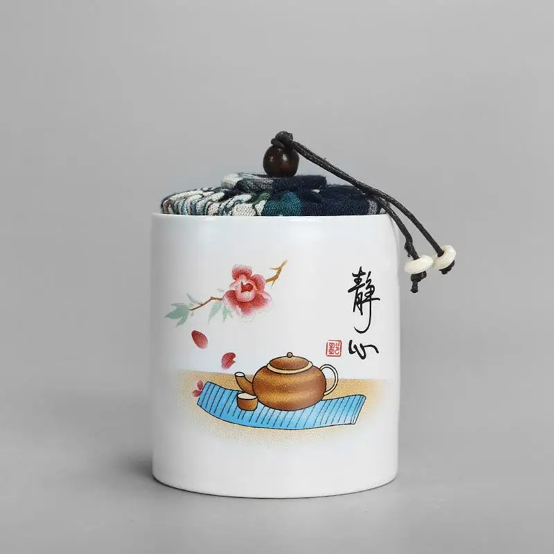 Китайский Традиционный Чайный сервиз аксессуары белая керамическая s чайная добавка хранение чая чайник листья контейнер керамический Органайзер чайная банка
