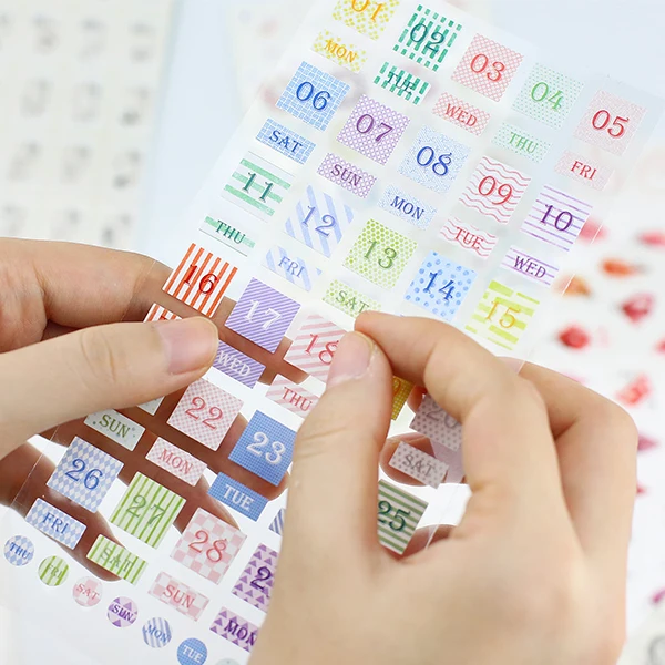 

JIANWU Creative calendar program sticker notebook decorative stickers student stickers