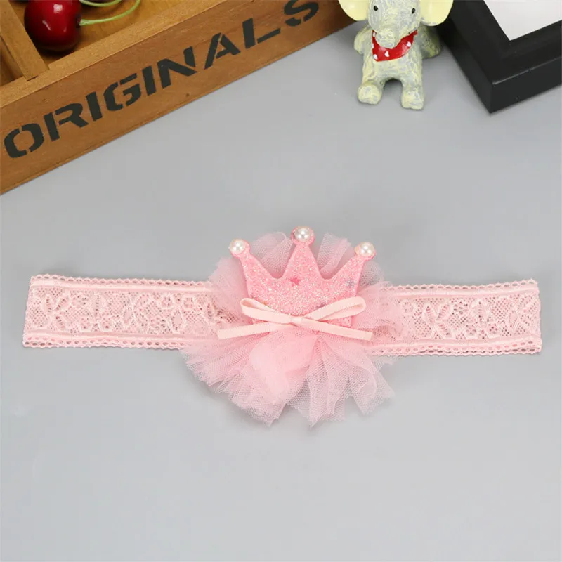 4Sweet Baby Girl Headband High Elastic Kids Headwear Dress Up with Crown Star Design Pretty Princess Turban Hair Accessories
