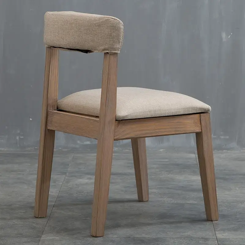 Современный Повседневный журнальный стул простой старый модный Собранный тканевый ресторанный стул Западный Стул из твердой древесины - Цвет: Solid wood