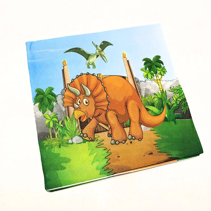 

20pcs/lot Dinosaur disposable napkins kids birthday party decorations Dinosaur theme disposable napkins