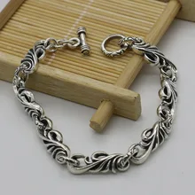 Модная Минималистичная Ретро тайская Серебряная Мужская и женская темпера Мужская Т ползающая трава S925 Стерлинговое серебро ювелирные изделия Винтажный стиль