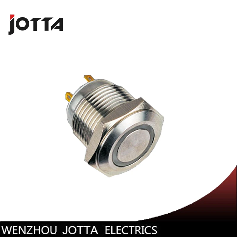 

GQ16F-11DP 16mm LED light metal Ring Lamp type push button switch with high round