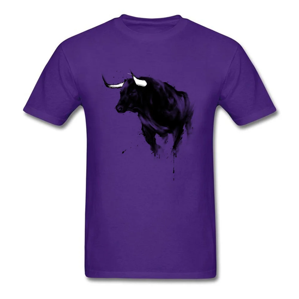Bull Shirt T Shirts for Men Street Labor Day Tops Shirts Short Sleeve Retro Design Tee Shirts Round Collar 100% Cotton Fabric Bull Shirt purple