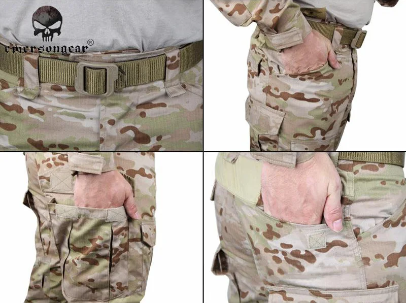 Военная тактическая одежда страйкбол охота EMERSON BDU Униформа Combat Gen2 рубашка и брюки колено локоть Pa мультикам черный AOR Лесной