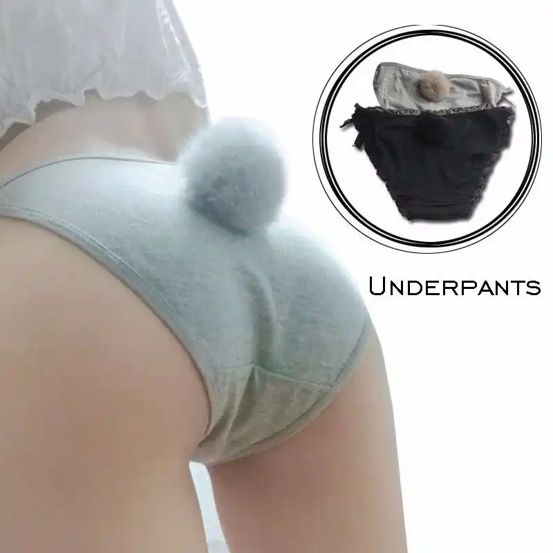 女性セクシーなサイドタイクローズパンティーかわいいウサギの尾の綿ブリーフ下着 Briefs Underwear Cotton Briefspanties Cute Aliexpress
