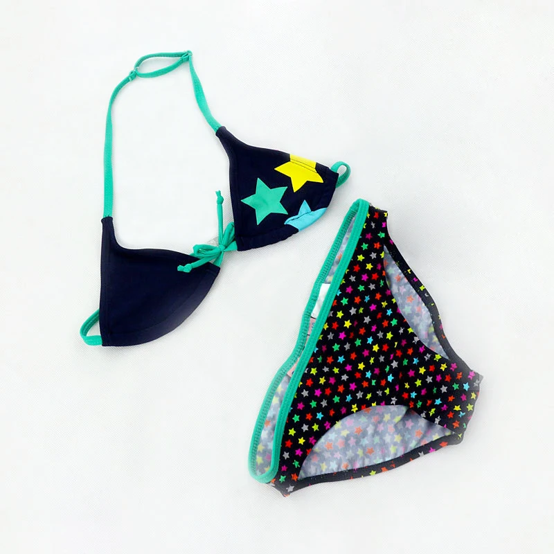 

Baby Girls Swimwear 2 Pieces Baby Bikini Set 8-16 Y Kids Swim wear Children Swimming suit Stars Pattern Beach Swim wear
