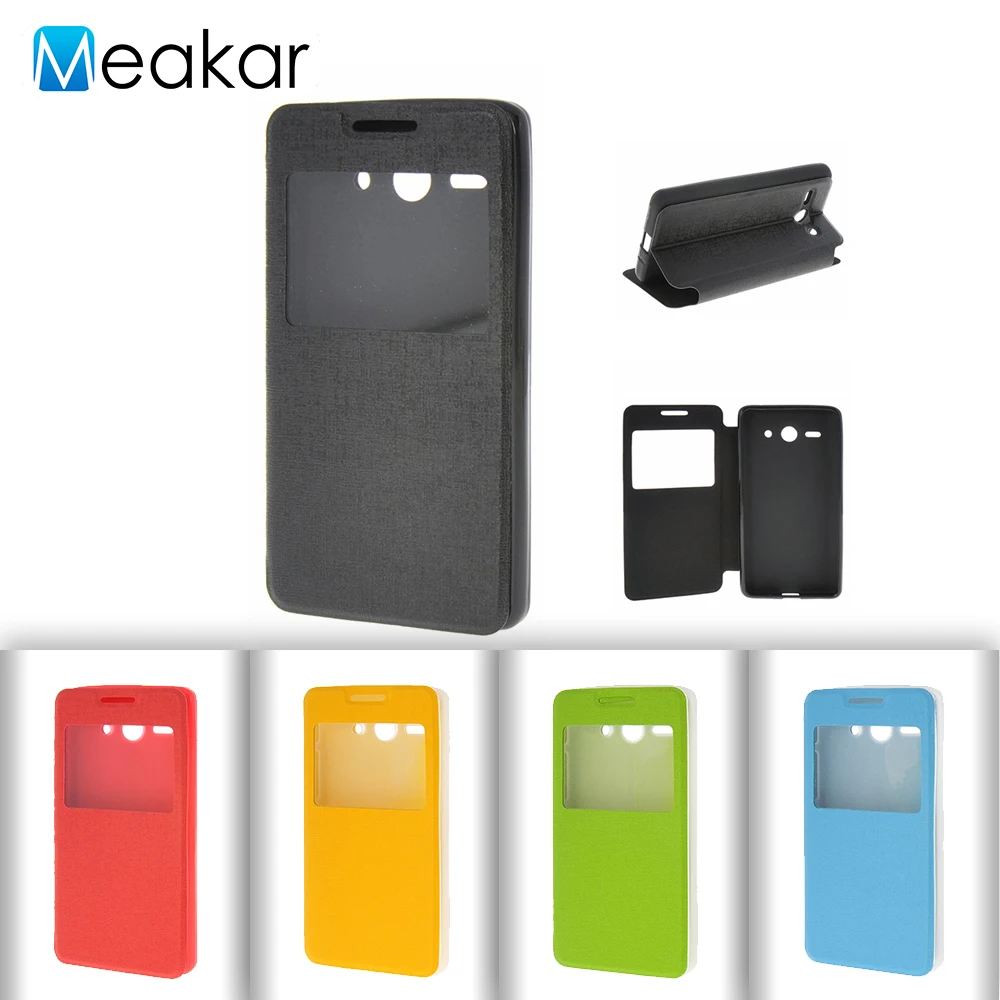 

window Pu Leather 4.5For Huawei Y530 Case For Huawei Ascend Y530 C8813 Cell Phone Back Cover Case