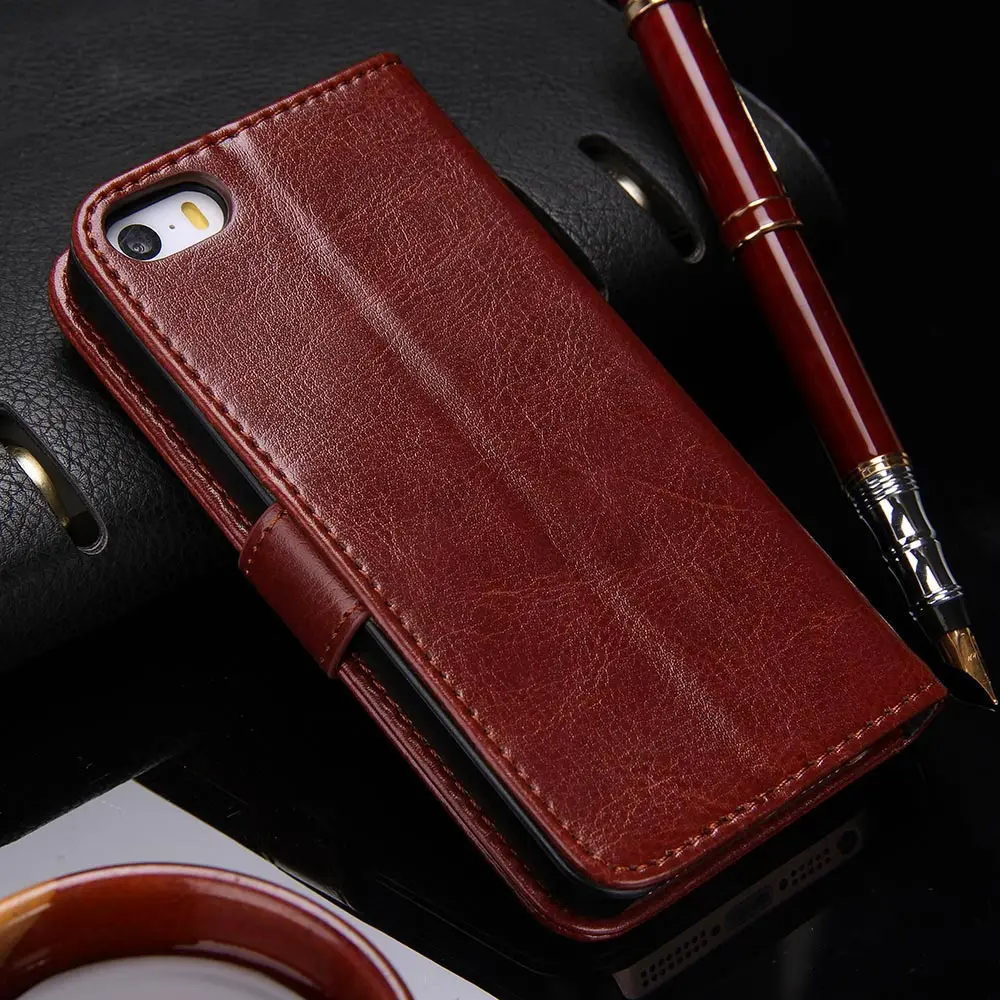Кожаный чехол-кошелек для Apple iPhone 5S 5 SE, роскошный флип-чехол для телефона, сумка, чехол для iPhone 5S, чехол s, Fundas TOMKAS, бренд