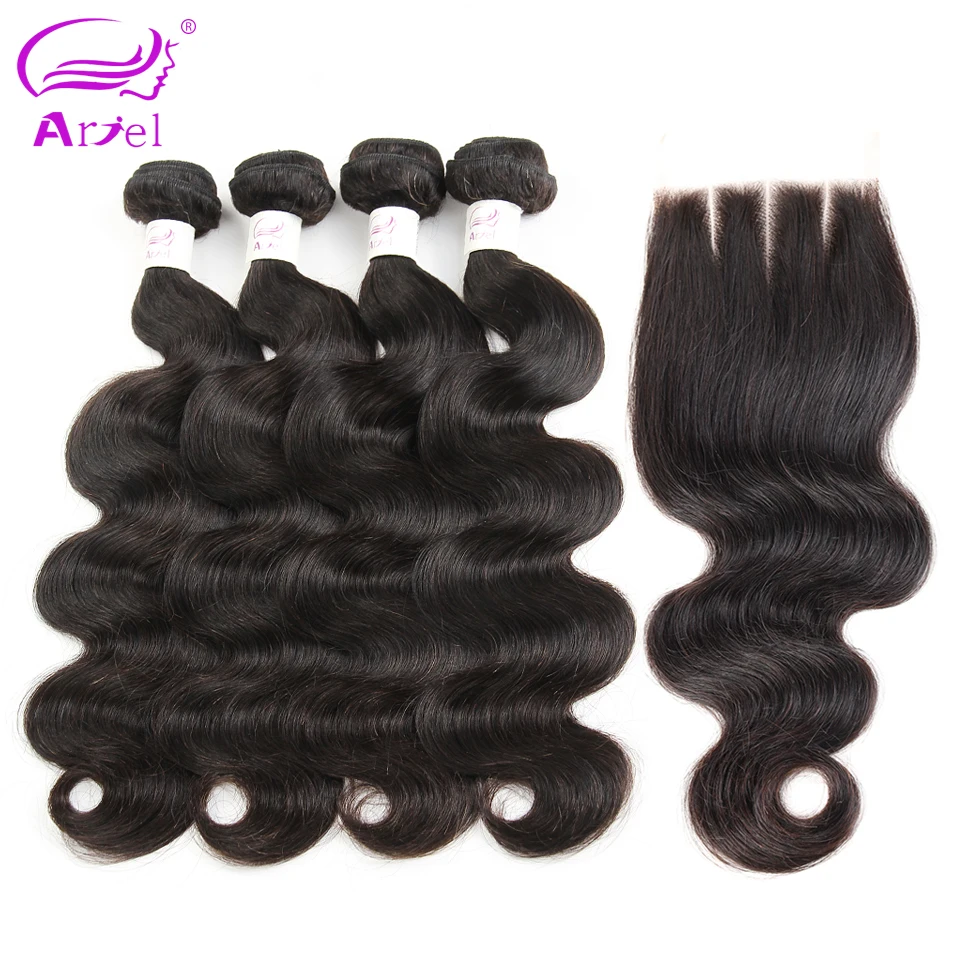Peruvian Body Wave With Closure 7A Peruvian Human Hair 4 Bundles With Closure Peruvian Virgin Hair Body Wave With Closure