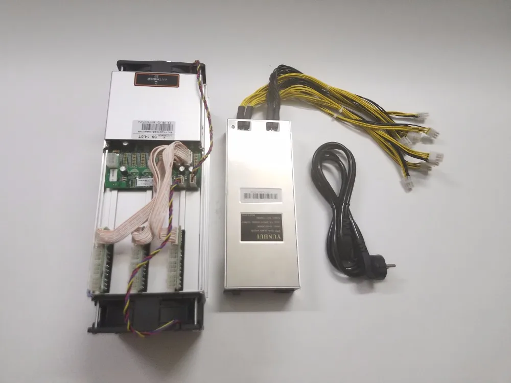 Б/у ASIC Miner AntMiner S9 14TH/S SHA256 с БП BTC BCH Miner лучше чем Antminer S9 13,5 T T9+ S11 S15 WhatsMiner M3