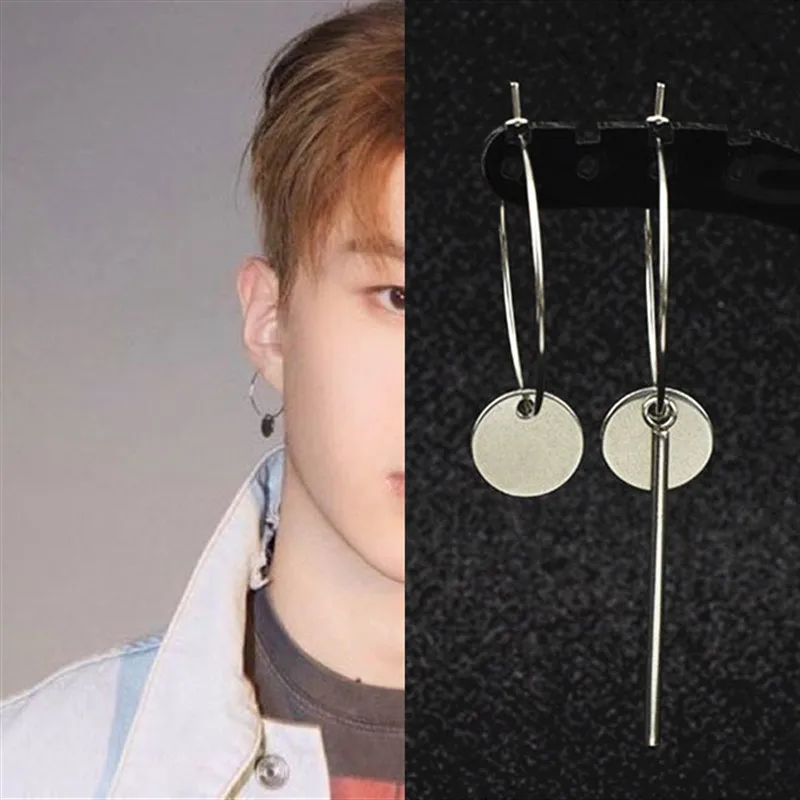 Квадратные серьги-гвоздики из титановой стали Kim Jae Joong 1 шт. корейский стиль для