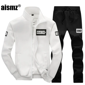

Aismz sportswear hoodies set Autumn men clothes Polo track suits tracksuits male sweatshirts & Coats Joggers size 4XL