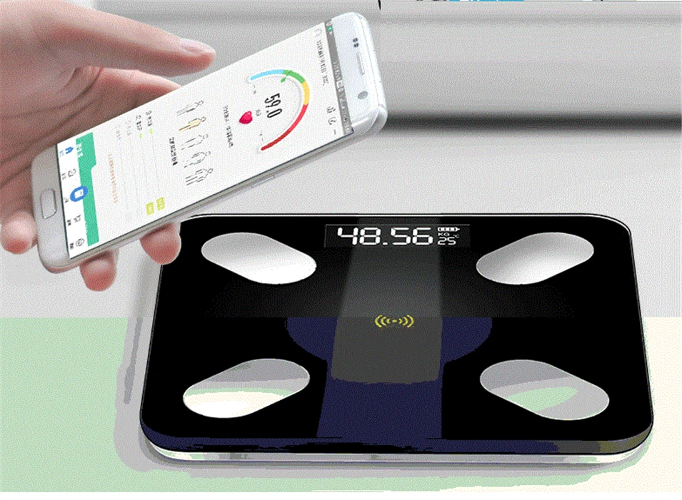 

Body Fat Scales Floor Scientific Electronic LED Digital Weight Bathroom Household Balance Bluetooth APP Android or IOS