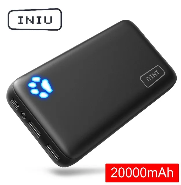INIU 20000mAh power Bank 2.4A светодиодный дисплей 2 Портативное зарядное usb-устройство power bank для Xiaomi Mi телефона внешний аккумулятор