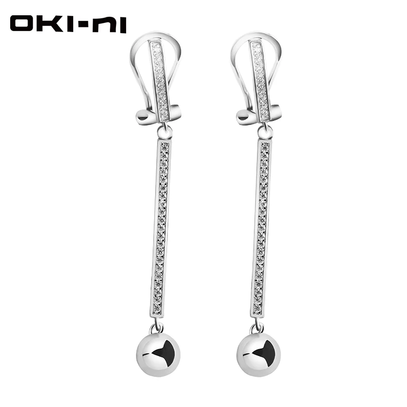 

OKI-NI Real 925 Sterling Silver Long Trendy Drop Earrings hanging Fashion Accessories indian Jewelry For Women ED-YJM-118