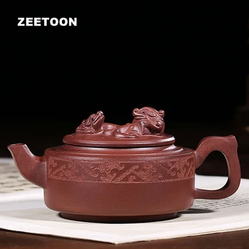 

260ml Authentic Yixing Teapot Antique Chu Han Pot Chinese Health Care Master Handmade Kung Fu Tea Set Purple Clay Tea Pot Kettle