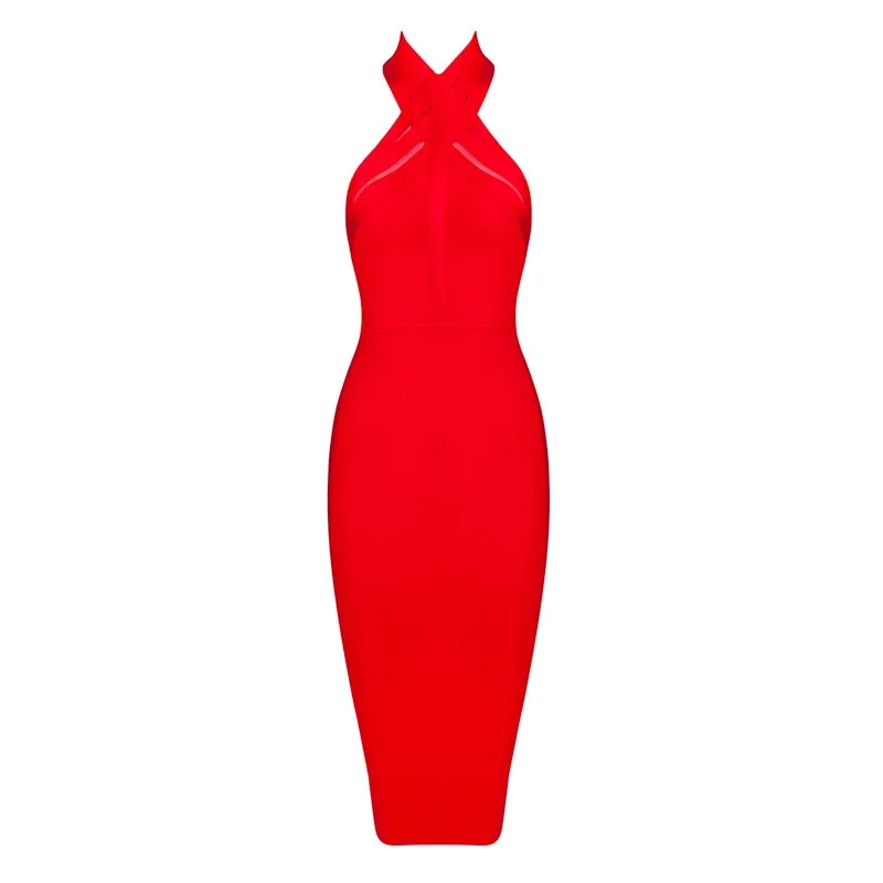 Прямая поставка новая мода красный синий белый Холтер сексуальное женское обтягивающее платье бодикон Холтер до колена сексуальное платье+ костюм